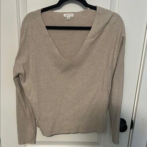 Reitmans Tan Fitted Long Sleeve Sweater